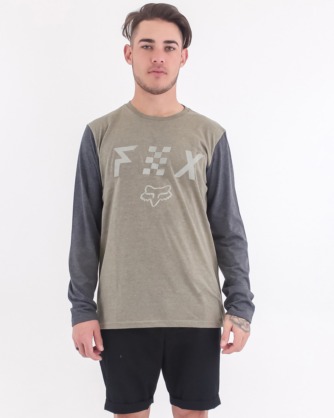 fox scrubbed long sleeve t-shirt brigade