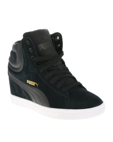 puma wedge sneakers black