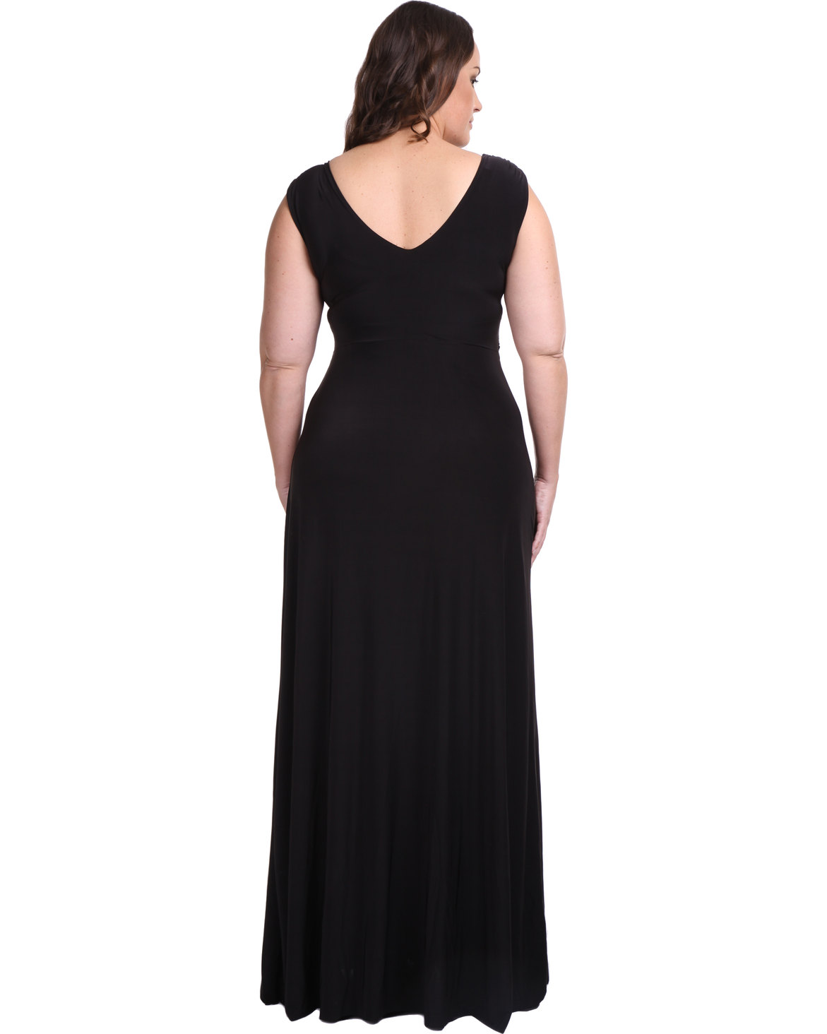 Goddiva Plus Size Knot Front Maxi Dress Black | Zando