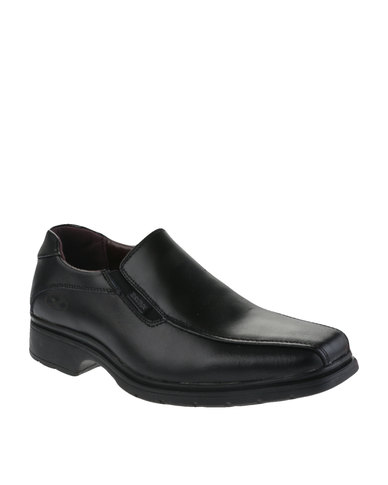 Bronx Men Slot Leather Slip-On Shoes Black | Zando