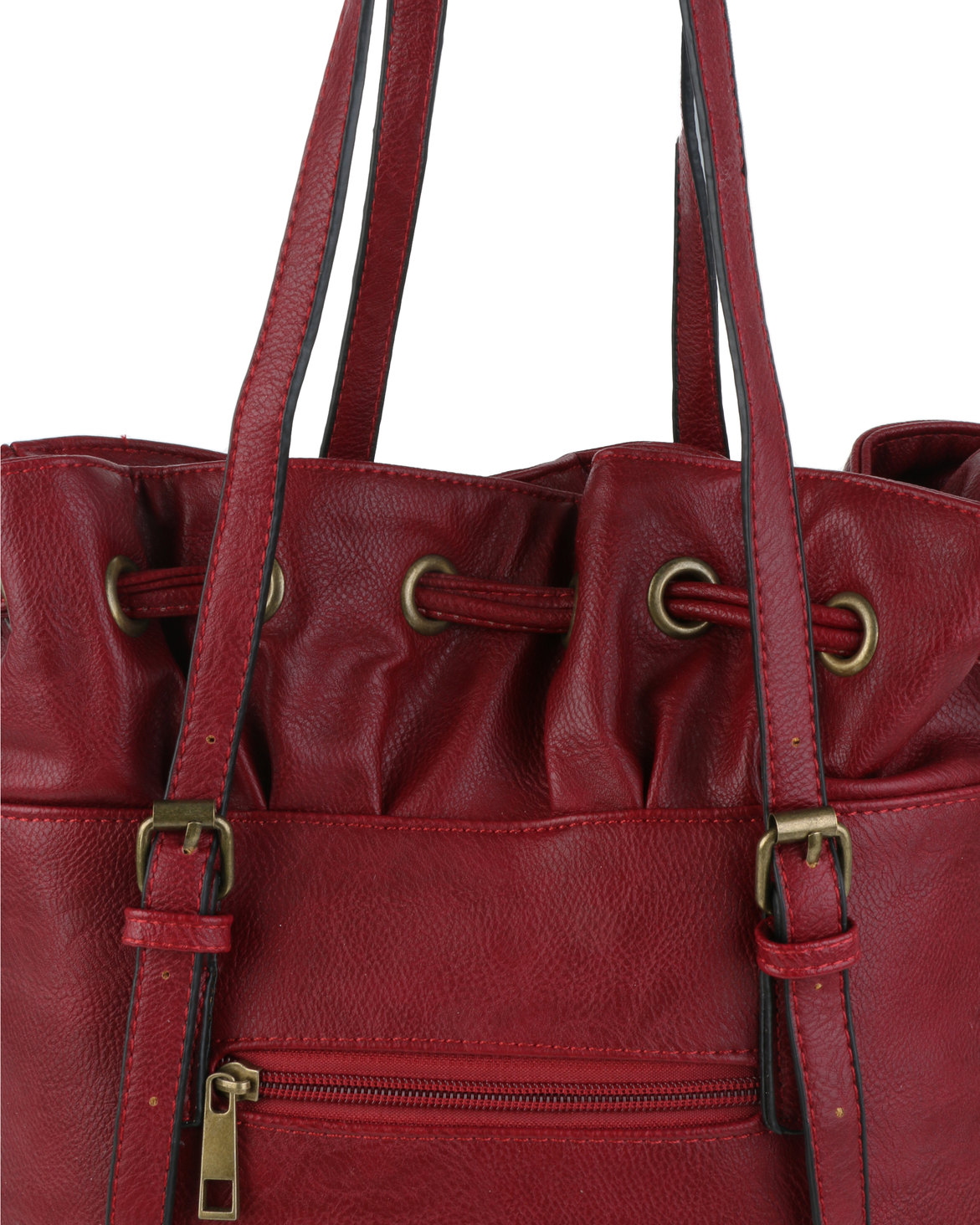 Vikson Side Drawstring Bucket Bag Red | Zando
