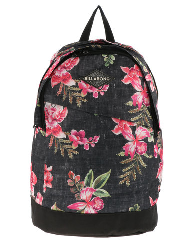 Billabong Wild Orchid Floral Backpack Black | Zando