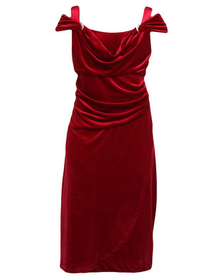Queenspark Valentines Velvet Knit Dress Red | Zando