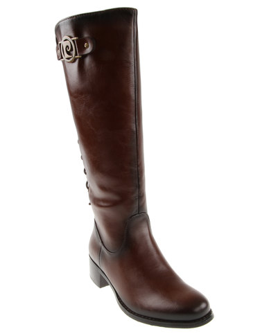 Pierre Cardin Long Boots Brown | Zando