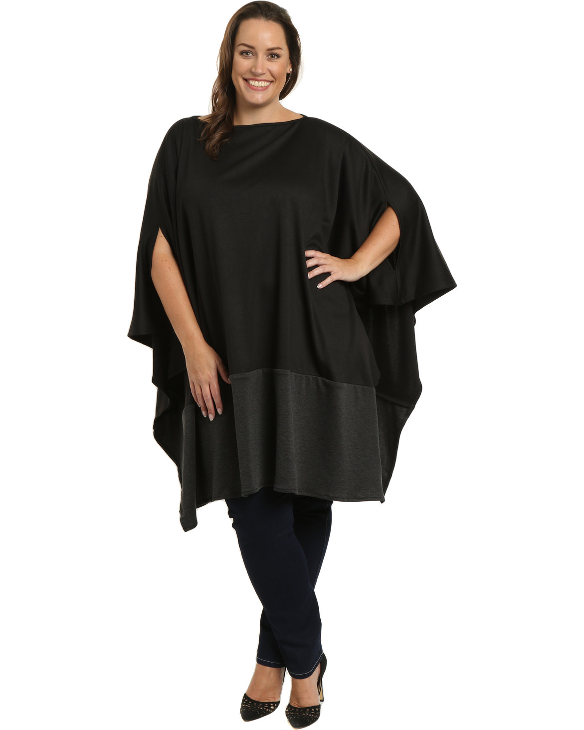 Isabel de Villiers Clothing Cape Cover-Up Plus Size Black | Zando