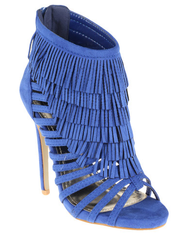 Footwork Kimberly Cage Heel With Fringe Details Blue | Zando