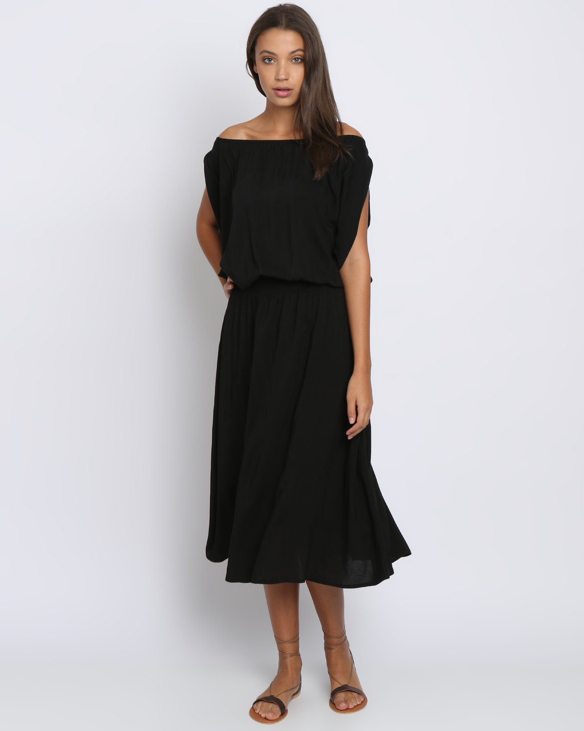 Bukamina Plain Boho Maxi Dress Black | Zando