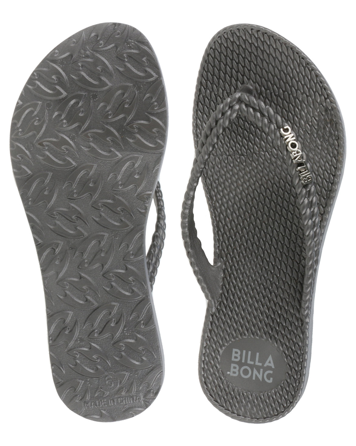 Billabong Kick Back Thong Metallic Flip Flop Silver Zando