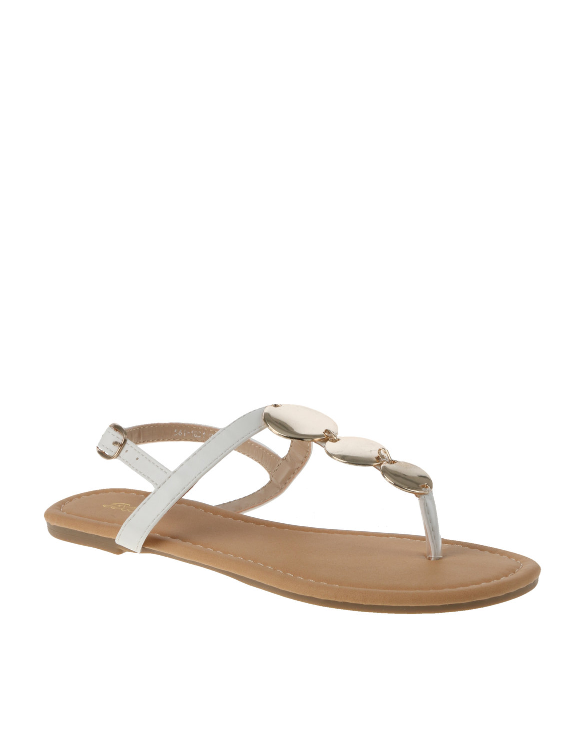 Bata Ladies Sandals With Gold Detail White | Zando