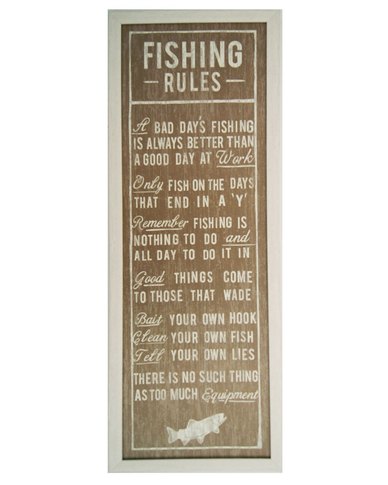 Fishing Rules Framed Print | Zando