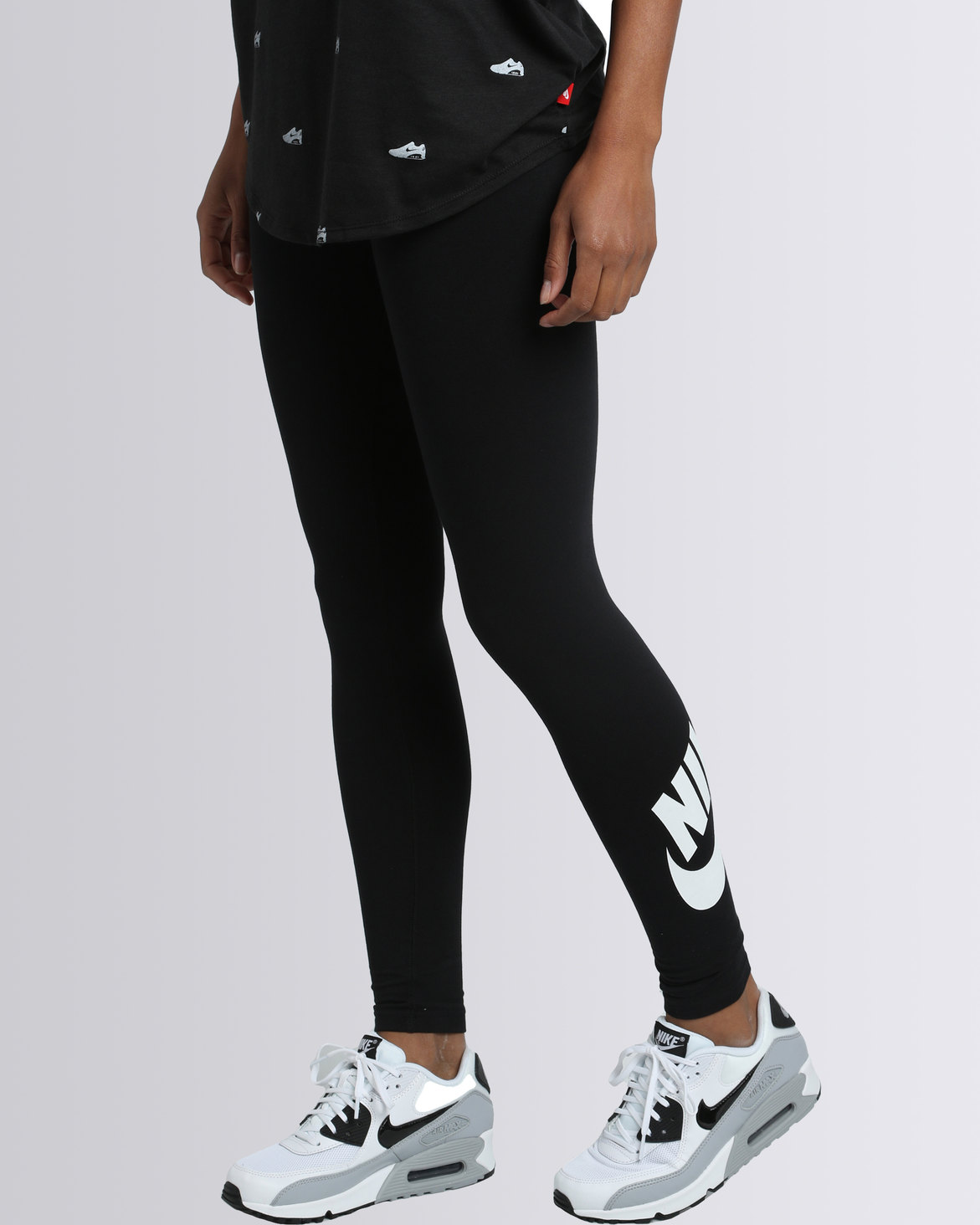 Nike Womens Nike Swoosh Leg A See Leggings Logo Black | Zando