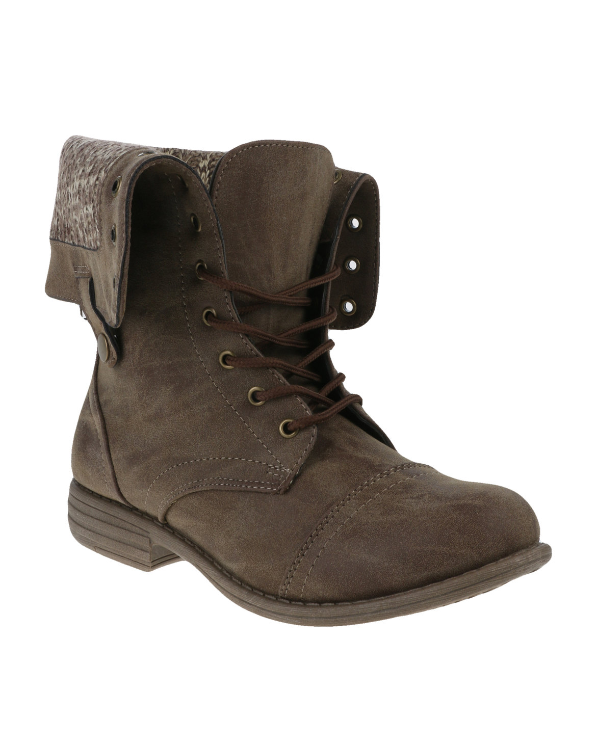 Utopia Foldover Combat Boots Brown | Zando