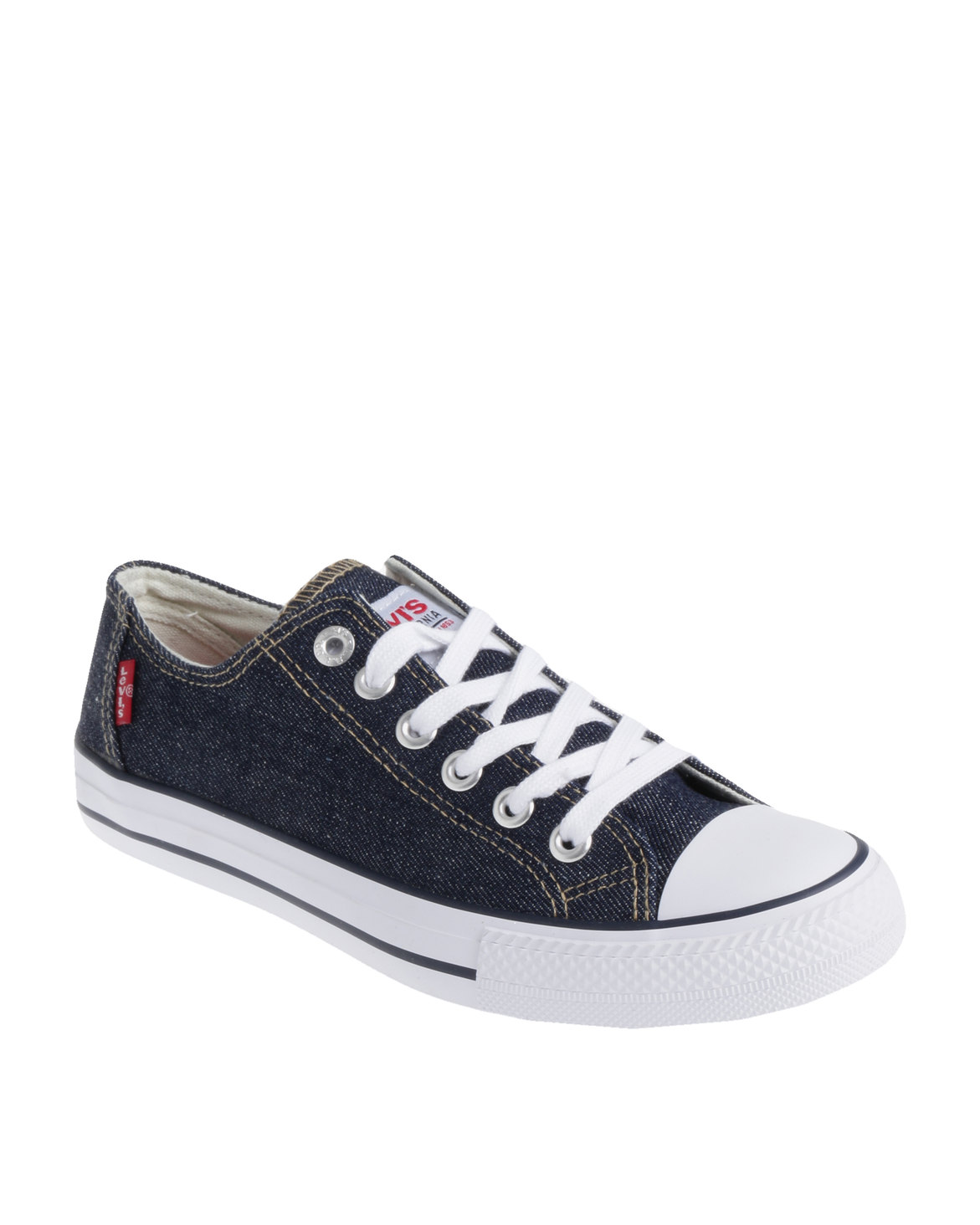 Levi’s ® Trucker Lo Casual Low Cut Lace Up Canvas Shoe Dark Denim Blue ...