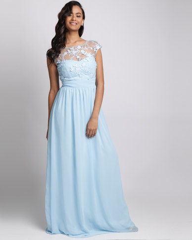 City Goddess London Chiffon Maxi Wedding Dress With Flower