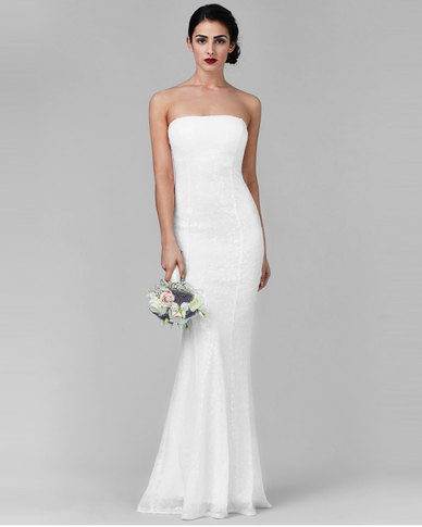 City Goddess London Bandeau Sequin Maxi Wedding  Dress  