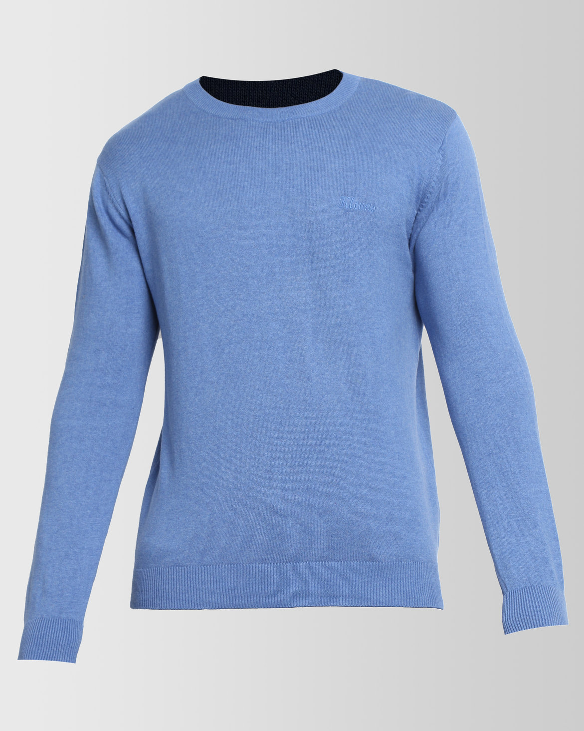 Klevas Classic Crew Neck Knitwear Bright Sea Blue | Zando
