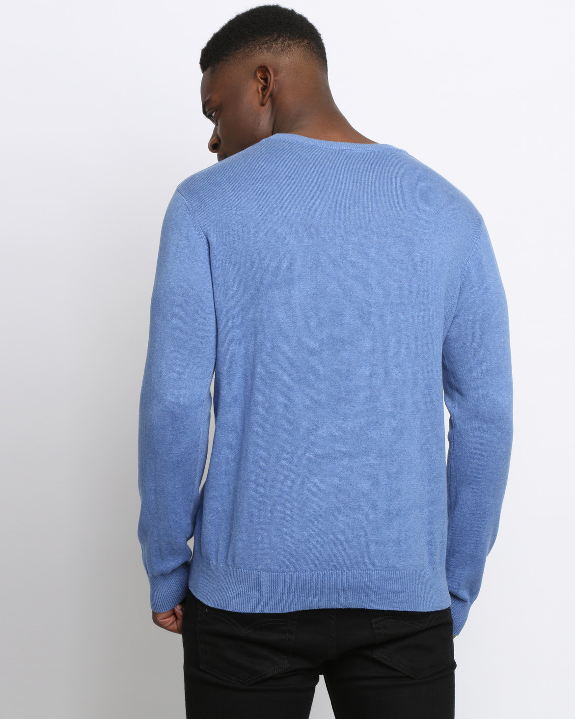 Klevas Classic Crew Neck Knitwear Bright Sea Blue | Zando