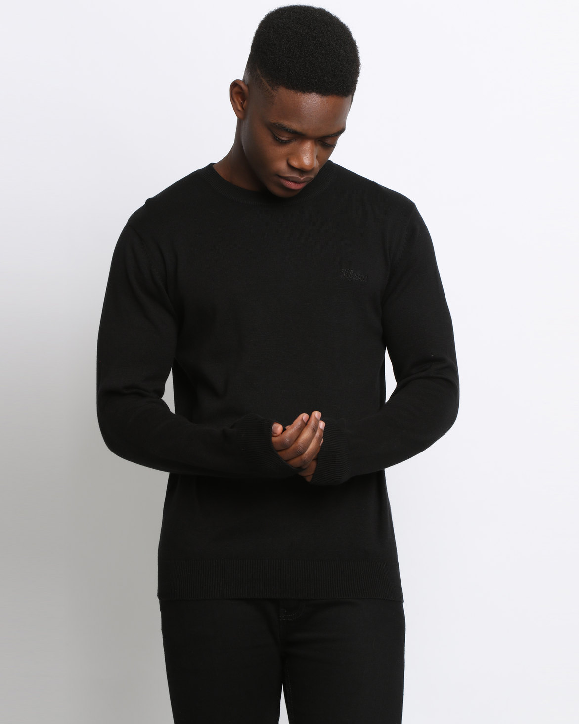 Klevas Classic Crew Neck Knitwear Black | Zando