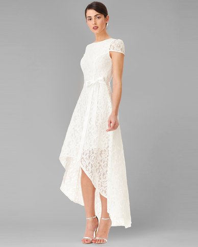 City Goddess London Asymmetric Lace Maxi Wedding Dress