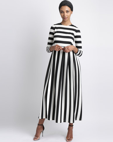 Seruna Monochrome Stripe Dress | Zando