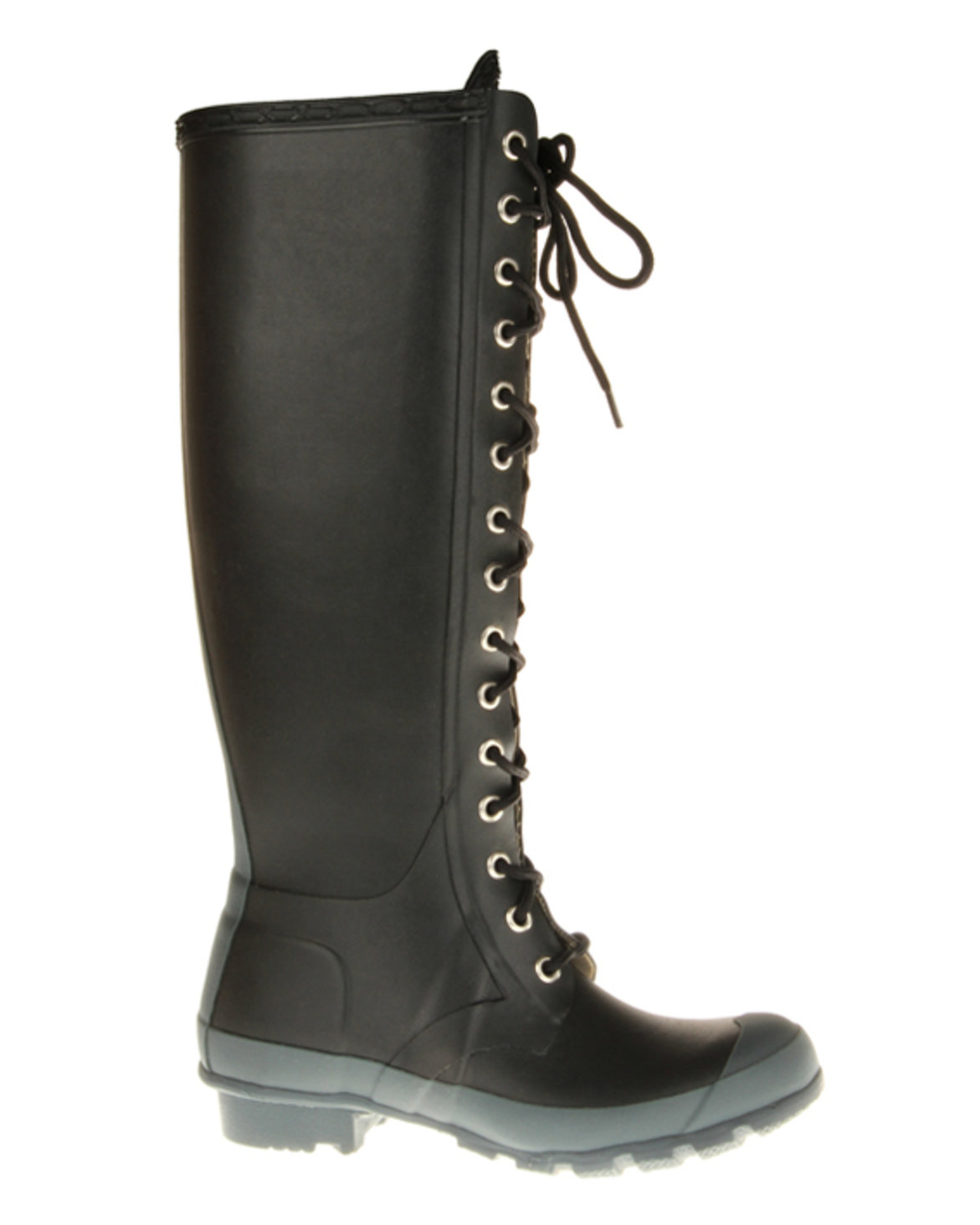 Hunter Lace Up Wellington Boot Black | Zando