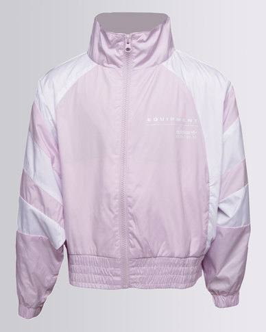adidas Junior Equipment Wind Breaker Zip Thru Sweatshirt Pink | Zando