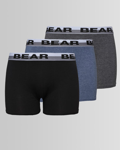 Bear 3 Pack Supreme Bodyshorts Black/Blue/Grey | Zando
