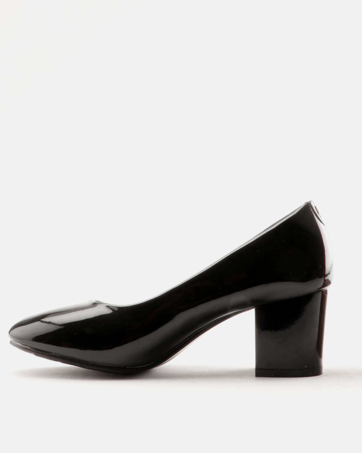 Pierre Cardin Classic Block Heel Patent Court Black | Zando