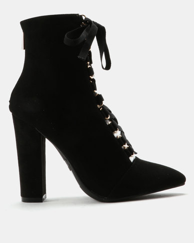 lace up heeled ankle boots