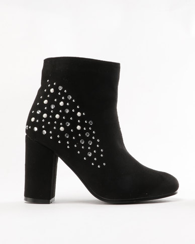 Legit Jewelled Ankle Boots Black | Zando