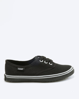 Tomy Takkies Boys Tomy With Grey Foxing Stripe Sneakers Black | Zando