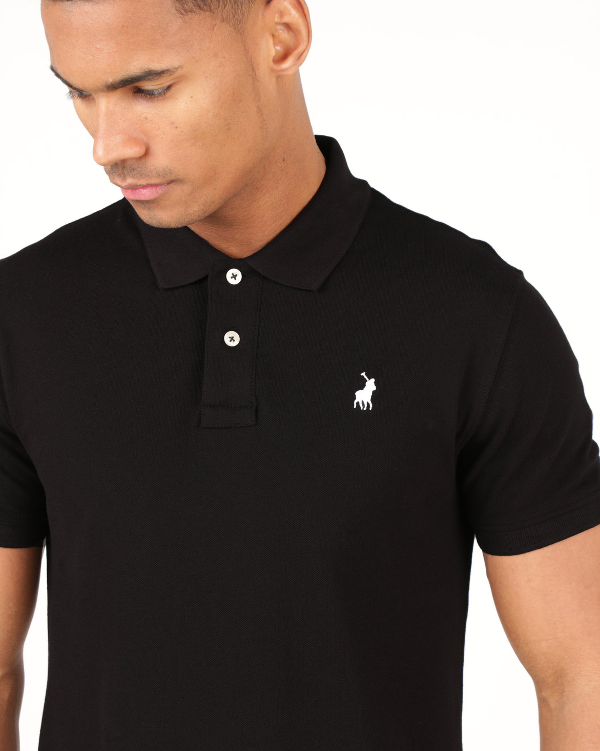 Polo Stretch Pique Short Sleeve Golfer Black | Zando