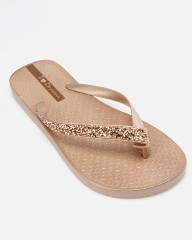 ipanema rose gold flip flops