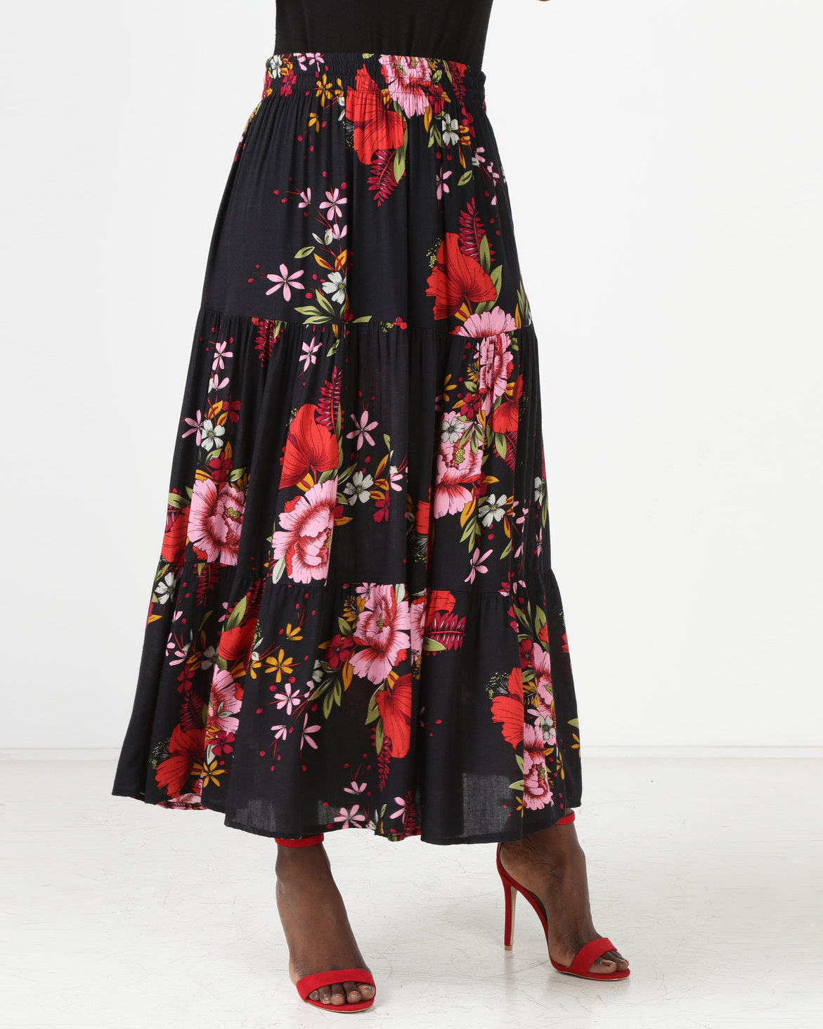 Queenspark Floral Print Maxi Skirt Multicoloured | Zando