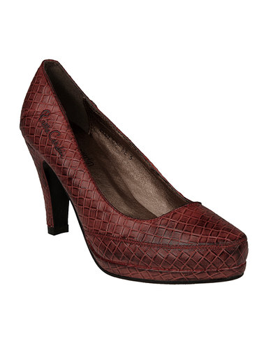Pierre Cardin Snakeskin Court Shoes Red | Zando