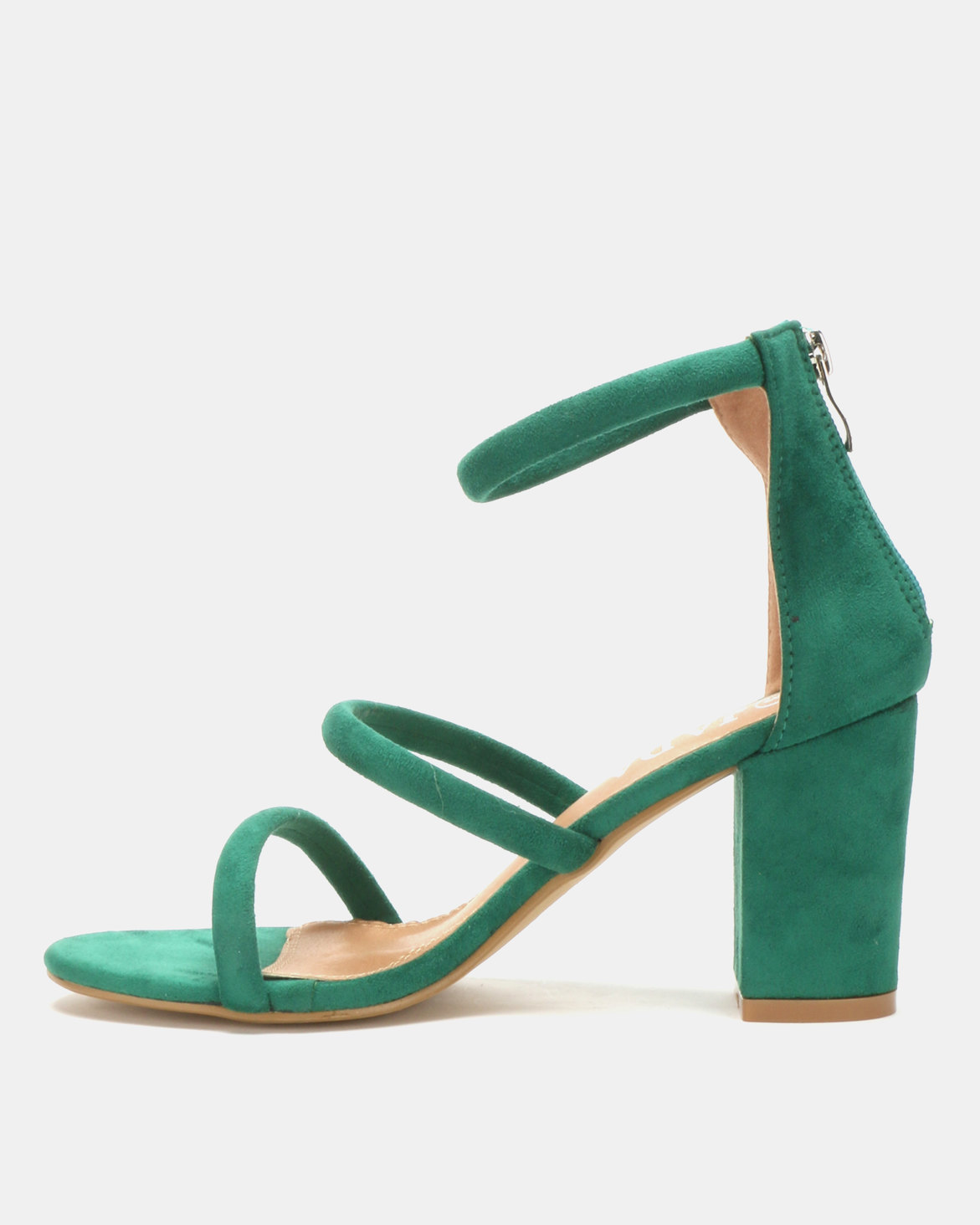 Jada Microfibre Strappy Heels Emerald Green | Zando
