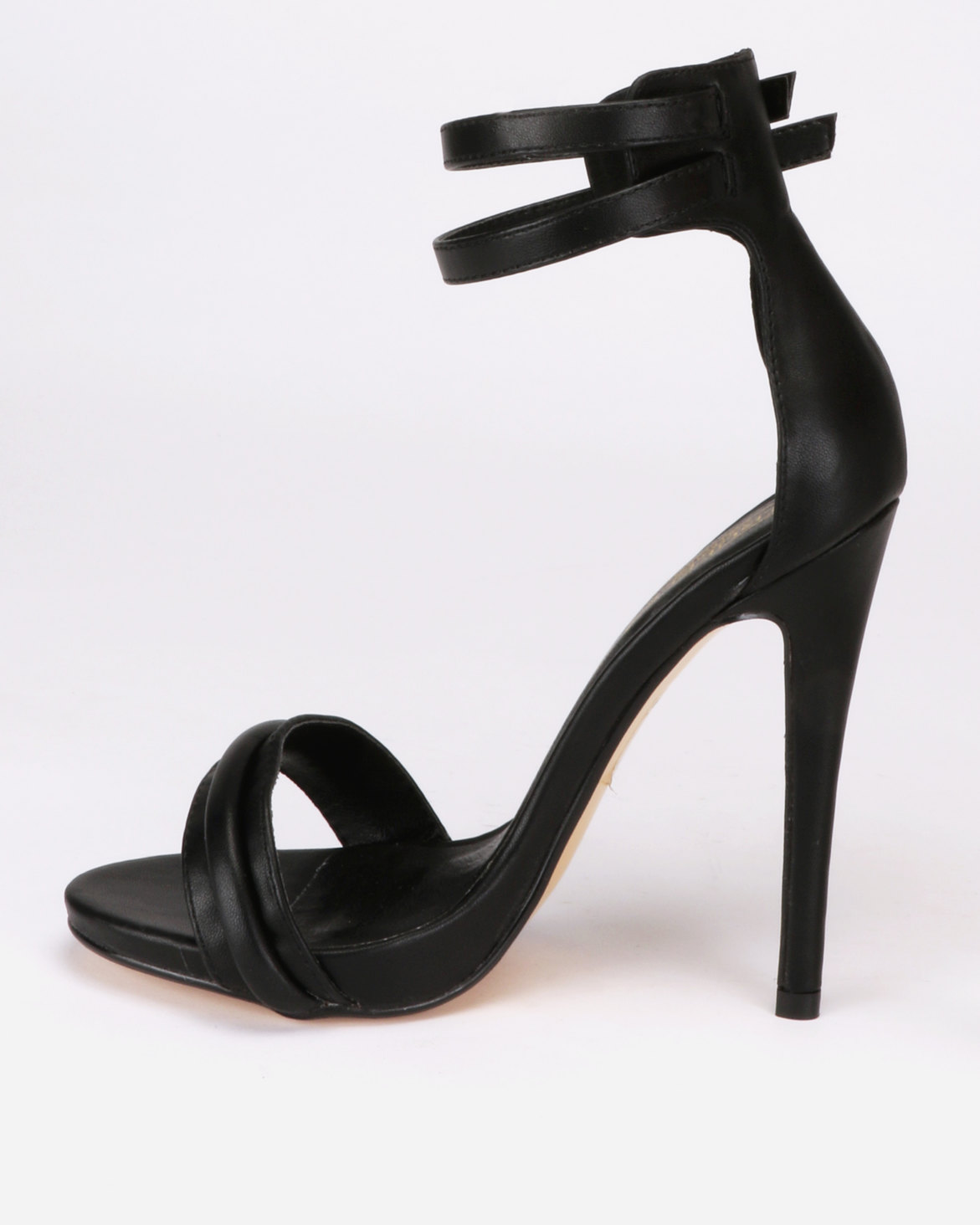 London Hub Fashion Double Ankle Strap Heeled Sandals Black | Zando
