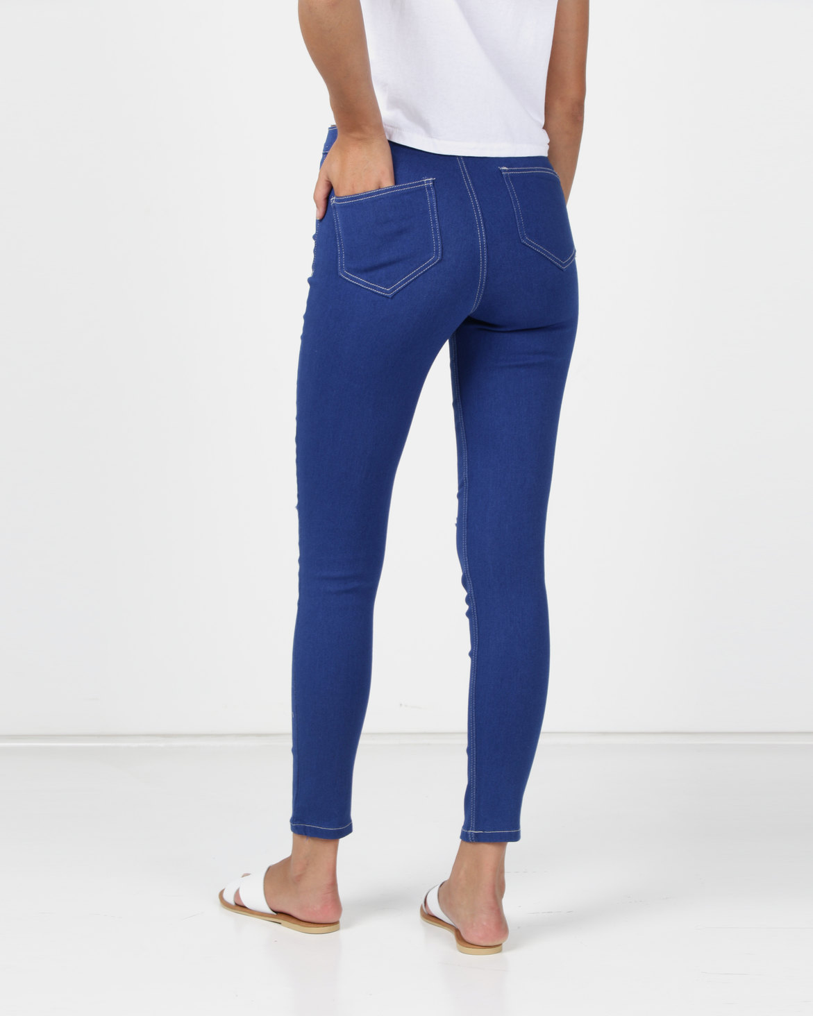 Legit Skinny Jeans With Slashed Knee Periwinkle | Zando
