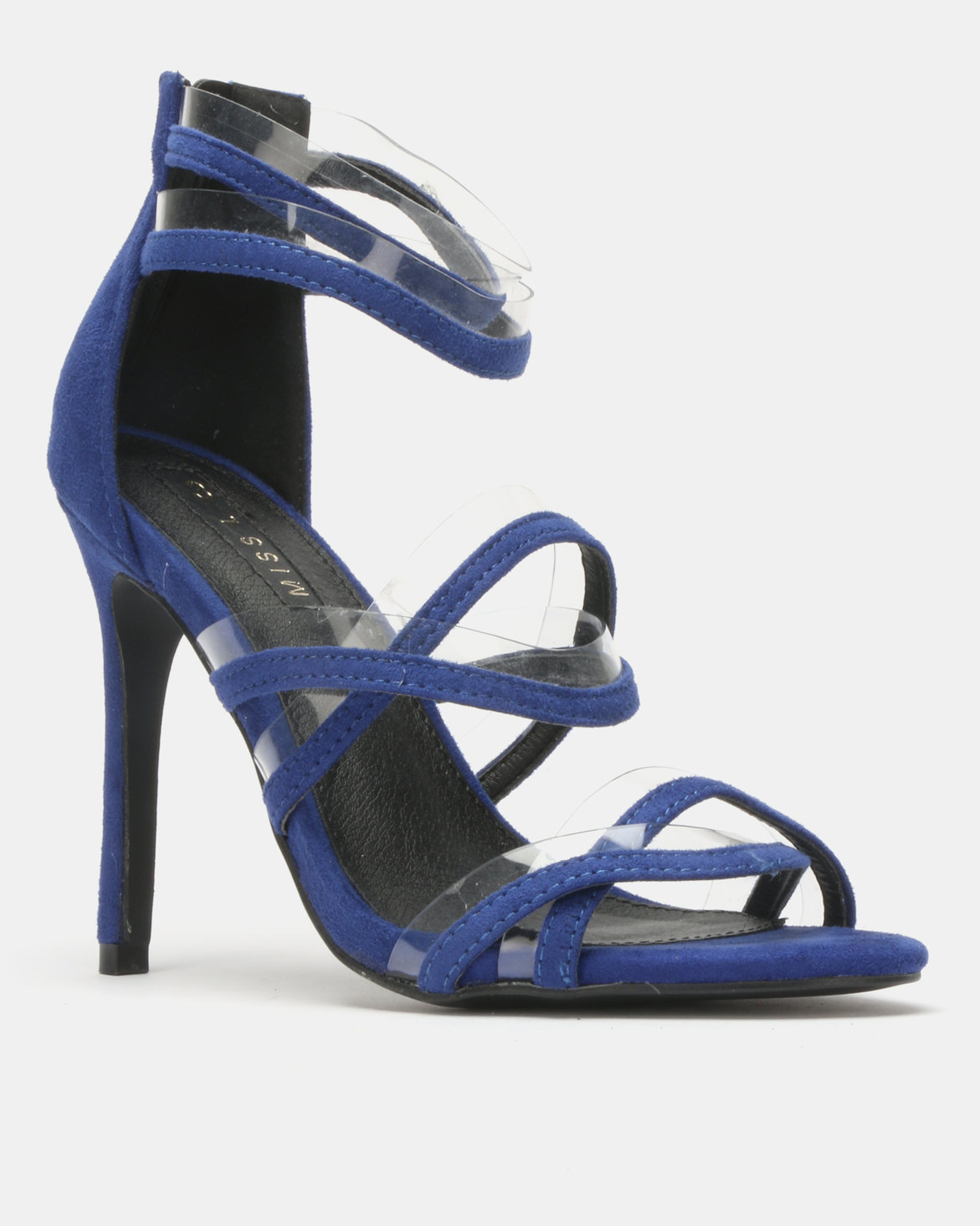 Legit Multi-Strap Heeled Sandals With Vinyl Inserts Cobalt | Zando