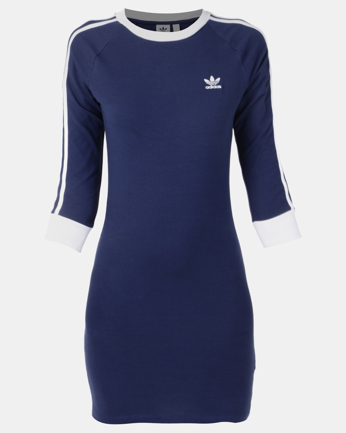adidas Originals 3/4 Slv 3 Stripe Dress Blue | Zando