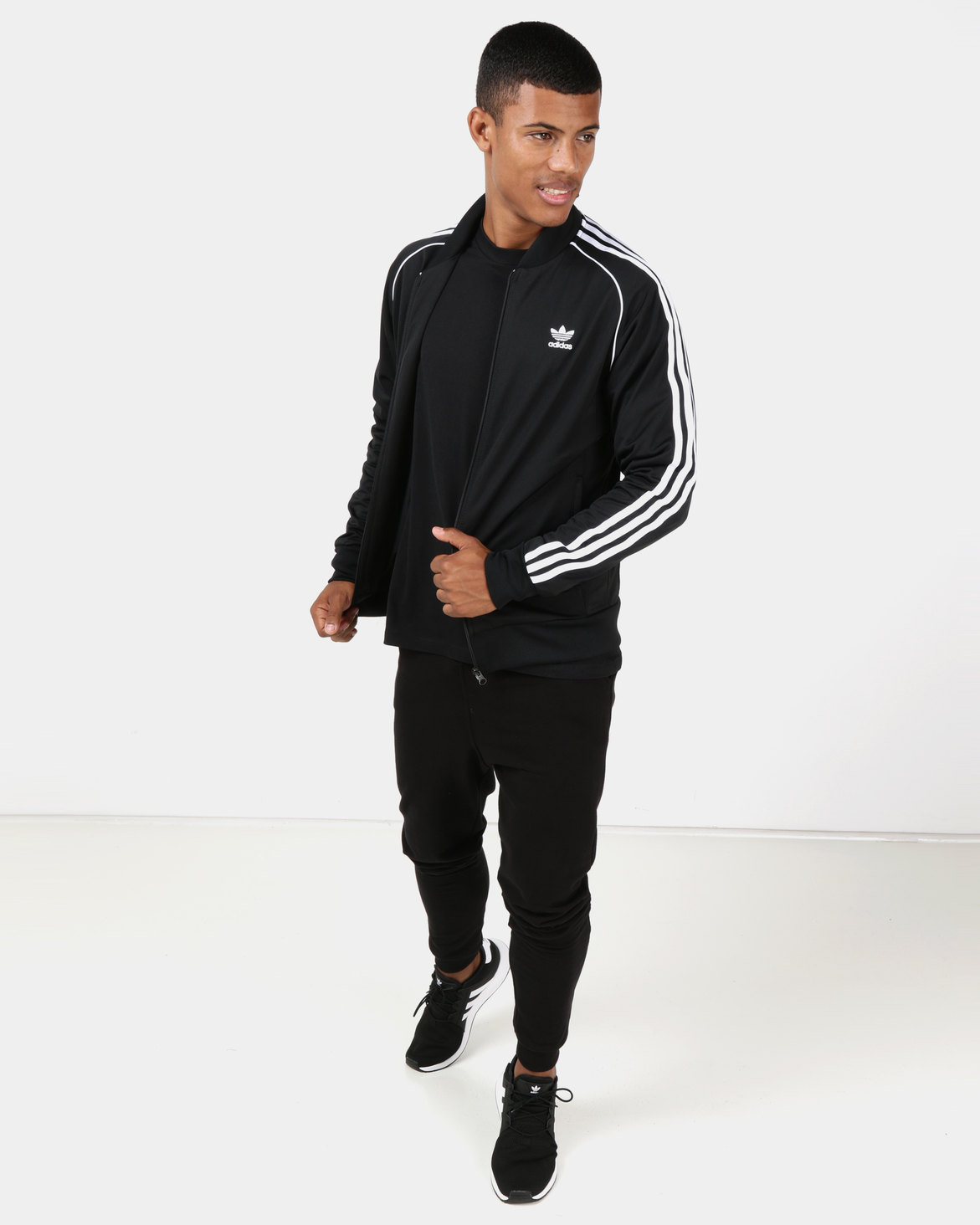 adidas Originals Mens SST Track Top Black/White | Zando