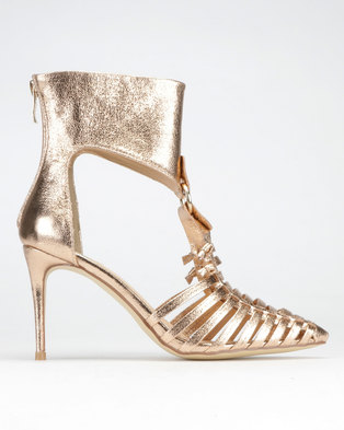 zando rose gold heels