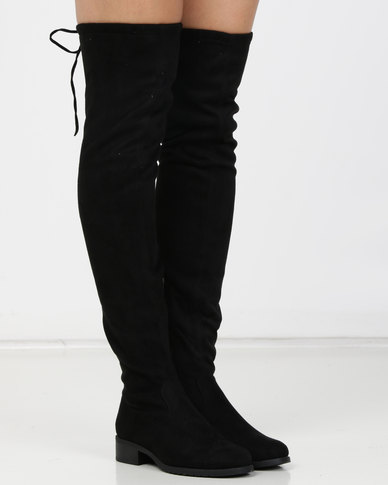 London Hub Fashion Over the Knee Boot Black | Zando