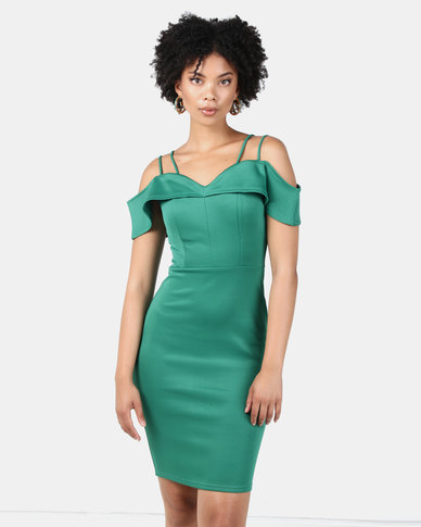 Legit Strap Detail Bodycon Dress Green | Zando