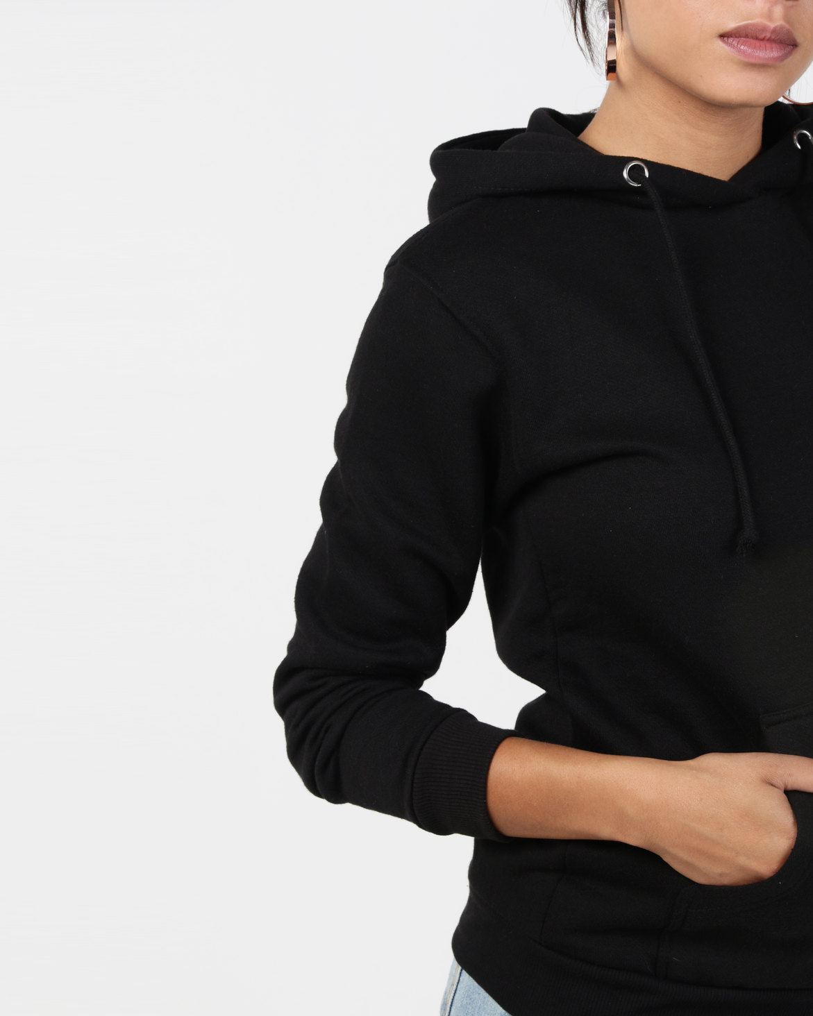 Brave Soul Hooded Sweatshirt With Pouch Pocket Black | Zando