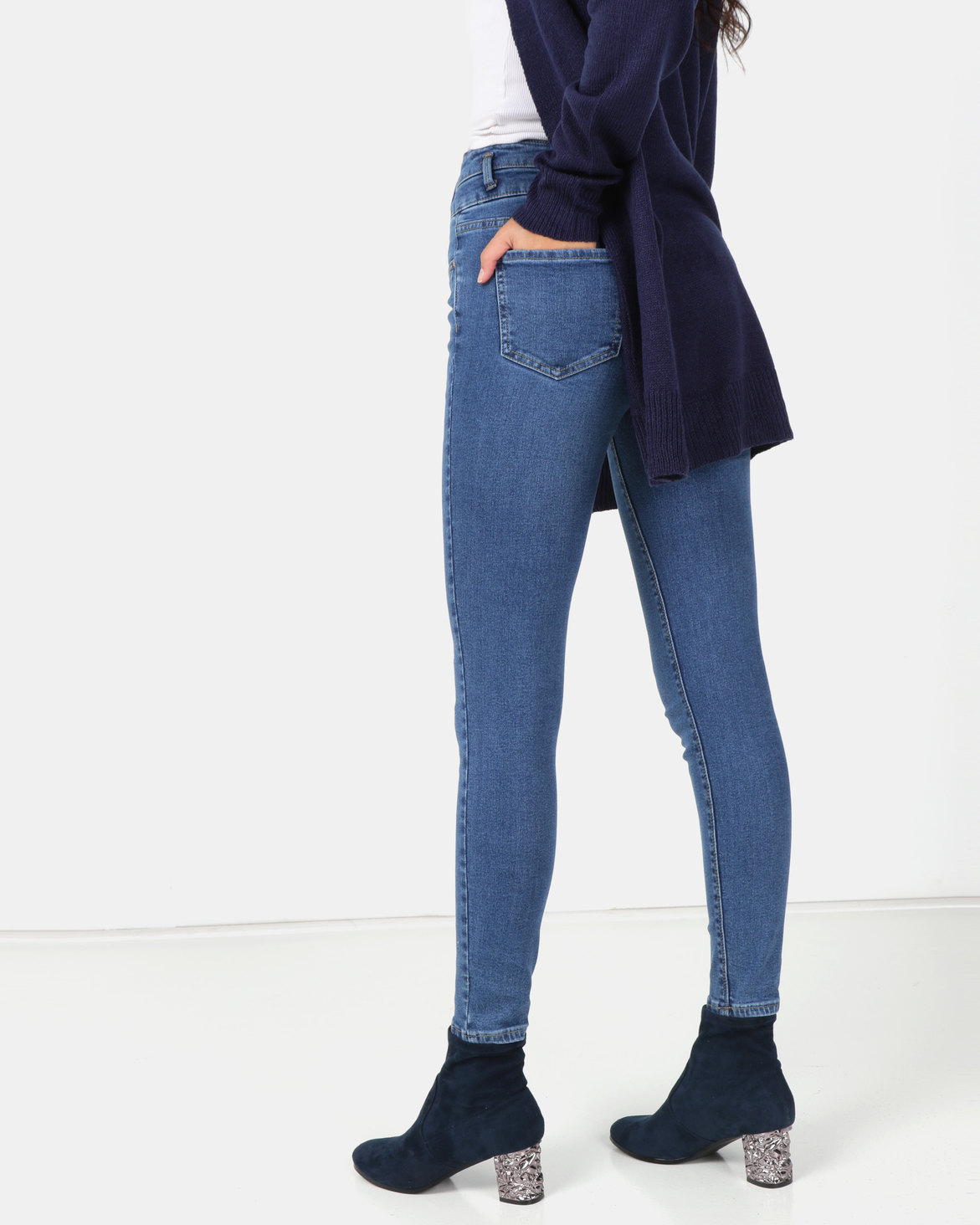New Look Mid Blue High Waist Skinny Yazmin Jeans | Zando