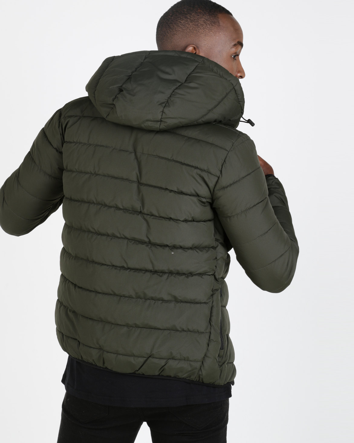 New Look Hooded Puffer Jacket Khaki | Zando