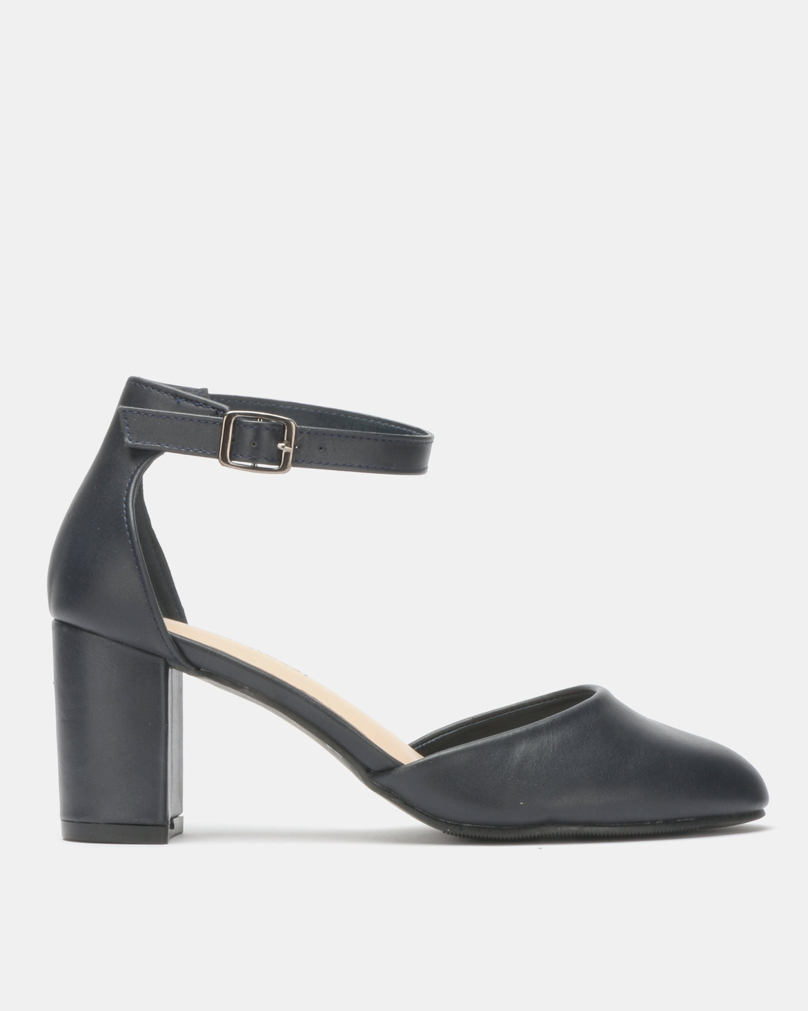 Franco Ceccato Ankle Strap Block Heels Navy | Zando