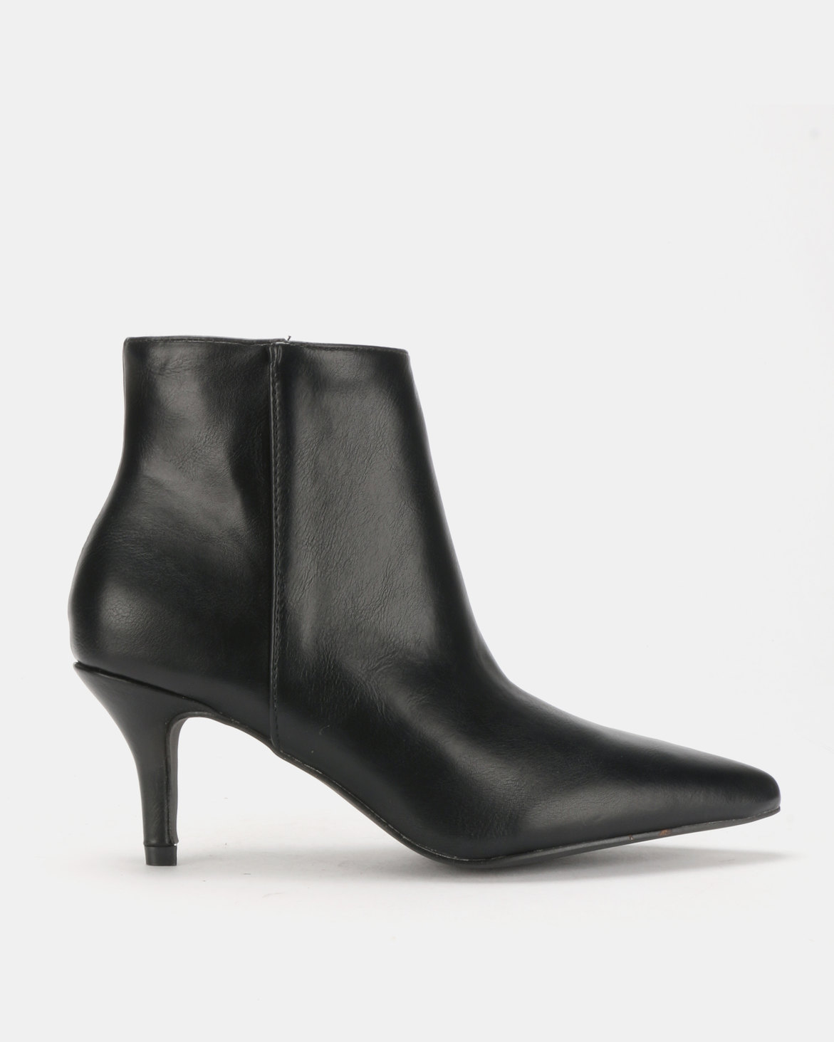 Legit Pointed Kitten Heel Ankle Boots Black | Zando