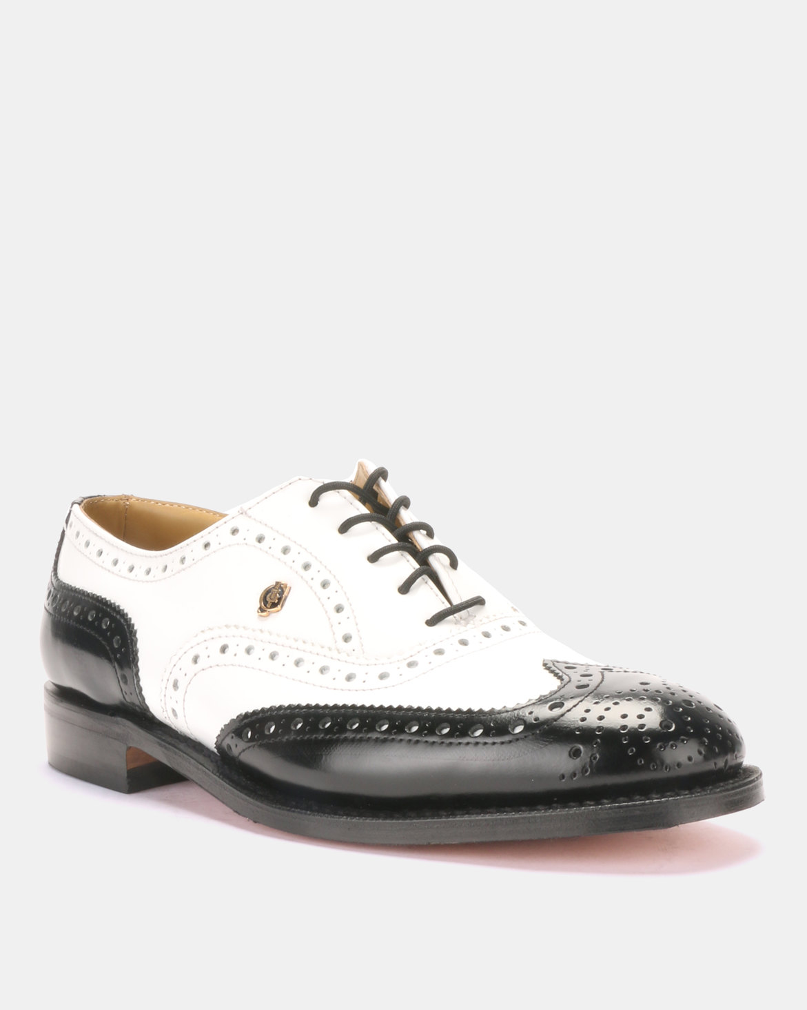 CROCKETT & JONES Goodyear Welted Laceup Formal shoes Black & White Zando